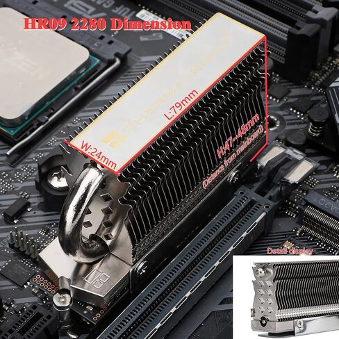 Thermalright HR-09 2280 PRO Black SSD heatsink, Double-Sided Heat Sink, with Thermal Silicone Pad for M.2 SSD PC and Computer,Desktop High Performance SSD Cooler in Saudi Arabia