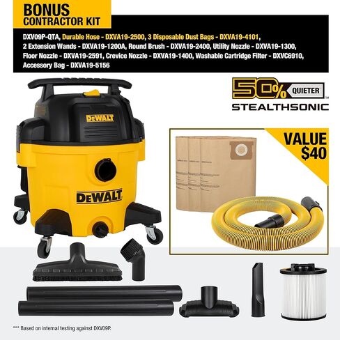 Dewalt 6 جالون متجر فراغ مبلل/جاف ، 4 ذروة HP الرطب/الجاف فاكة للمتجر ، فرع متجر مع وظيفة منفاخ ، أصفر+أسود in Saudi Arabia