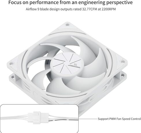 Thermalright TL-P9 CPU Fan Computer Case Fan Quiet 4PIN PWM PC Fan, High Performance 92mm Silent Cooler Fan, 2200RPM Speed, CPU Cooling Fan(Black) in Saudi Arabia