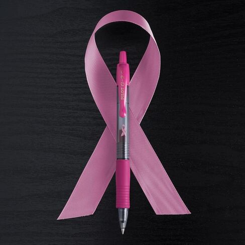 Pilot, G2 Pink Ribbon Premium Gel Roller Pens, Fine Point 0.7 mm, Pink, Pack of 2 in Saudi Arabia
