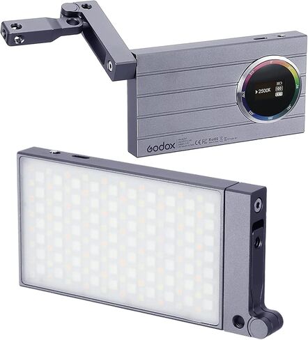 Godox C5R RGBWW Video Panel Light, RGB Camera Light with 14 FX Special Effects, Dimmable 2500K to 8500K, Built-in 3.8V/3000mAh Rechargeable Battery, Pocket RGB Video Light for YouTube Video Shooting in Saudi Arabia