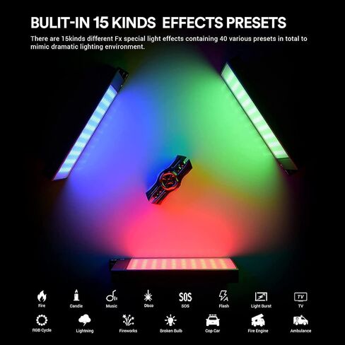 Godox C5R RGBWW Video Panel Light, RGB Camera Light with 14 FX Special Effects, Dimmable 2500K to 8500K, Built-in 3.8V/3000mAh Rechargeable Battery, Pocket RGB Video Light for YouTube Video Shooting in Saudi Arabia