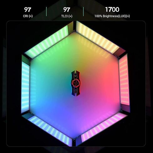Godox C5R RGBWW Video Panel Light, RGB Camera Light with 14 FX Special Effects, Dimmable 2500K to 8500K, Built-in 3.8V/3000mAh Rechargeable Battery, Pocket RGB Video Light for YouTube Video Shooting in Saudi Arabia