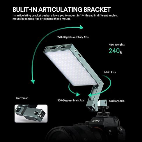 Godox C5R RGBWW Video Panel Light, RGB Camera Light with 14 FX Special Effects, Dimmable 2500K to 8500K, Built-in 3.8V/3000mAh Rechargeable Battery, Pocket RGB Video Light for YouTube Video Shooting in Saudi Arabia