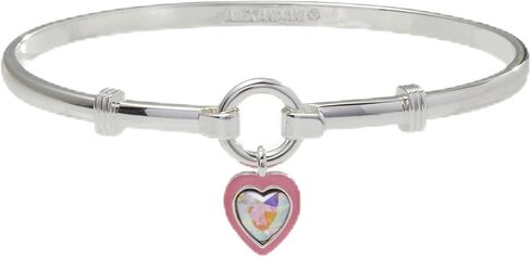 Alex and Ani AA737723SR,Crystal Heart and Epoxy Tension Bangle,Shiny Rose Gold,Blue, Bracelets in Saudi Arabia