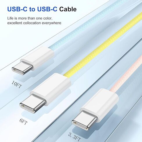 USB C to USB C, 240W USB C Cable, 6.6ft C to C Cable Fast Charging for Macbook Pro/Macbook Air, iPad Pro 12.9-inch, iPhone 15/Pro Max/Pro/Plus, Samsung Galaxy S23,Compatible 140W/100W /65W/45W/35W/20W in Saudi Arabia