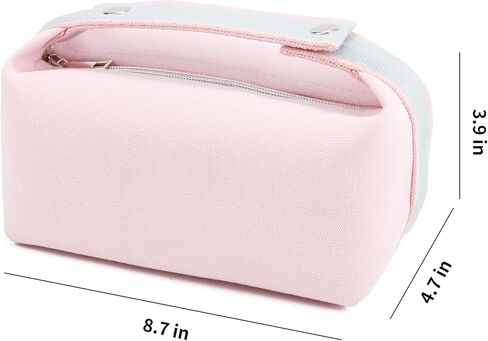 حقيبة مكياج قماشية محمولة عصرية من TOPASION، منظم حقيبة مستحضرات التجميل، حقيبة أدوات الزينة للسفر للنساء والفتيات (برتقالي) in Kuwait