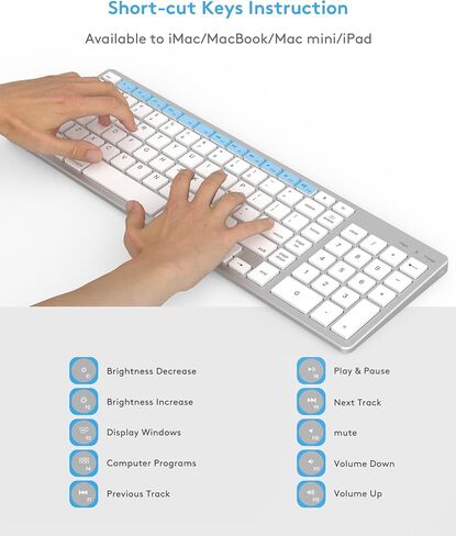 Wired Keyboard for Apple Mac OS Computer/Laptop, Aluminum Alloy Housing,150CM Cable Connection, Plug-N-Play USB Keyboard with Numeric Keypad Available to iMac/Mac Mini or MacBook Pro/Air-Black in Saudi Arabia
