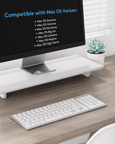 Wired Keyboard for Apple Mac OS Computer/Laptop, Aluminum Alloy Housing,150CM Cable Connection, Plug-N-Play USB Keyboard with Numeric Keypad Available to iMac/Mac Mini or MacBook Pro/Air-Black in Saudi Arabia