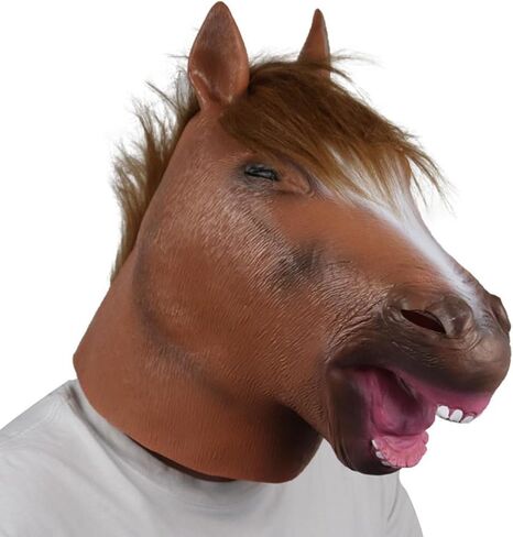 قناع رأس الحصان الحصري من BEESUM، أقنعة BaJack Horse Cosplay لحفلات الهالوين من اللاتكس in Kuwait