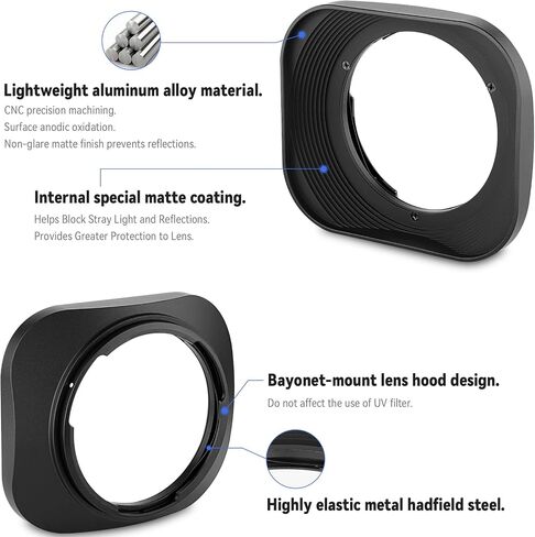 Haoge LH-ZV02P Lens Hood for Carl Zeiss Biogon T 2/35 35m m f2 ZM, C Biogon T 2.8/35 35mm f2.8 ZM, Planar T 2/50 50mm f2 ZM; Voigtlander NOKTON Classic 35mm f1.4 VM, 40mm f1.4 VM Hollow Out Designed in Saudi Arabia