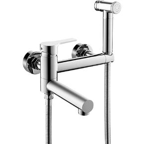 Handheld Bidet Sprayer for Toilet, Brass Cloth Diaper Sprayer Kit Wall Mounted Bidet Sprayer Set with 150cm Shower Hose, Toilet Bidet Sprayer Kit with Hot and Cold Water,（Black）
