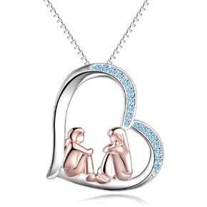 LUHE Dolphin Necklace Sterling Silver Dolphin Aquamarine Crystal Pendant Necklace Larimar Necklace Jewelry Gifts for Women Girls