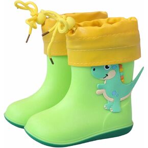 Toddler Rain Boots Waterproof Rubber Boots Kids Dinosaur Rain Boots for Girls Boys,Unisex-Child Outdoor Rain Boots