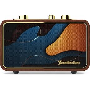 Retro Bluetooth Speaker,Trenbader Artlink Stero Wireless Speaker Walnut Wooden AM/FM Radio Small Vintage Bluetooth Speaker with Bluetooth 5.0 Connection for Gift, Party, Travel, Office,Home Blue…