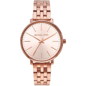 Michael Kors Women's Pyper Stainless Steel Quartz Watch with Stainless-Steel-Plated Strap, Rose Gold, 16 (Model: MK3897)