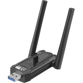 USB WiFi Adapter for PC, 1300Mbps Dual Band 2.4GHz/400Mbps&5.8GHz/867Mbps 5dBi High Gain Dual Antenna 802.11AC USB 3.0 Wireless WiFi Adapter Support WIN7/8/8.1/10/11/XP/Vista/Mac OS 10.9-10.15 in Kuwait