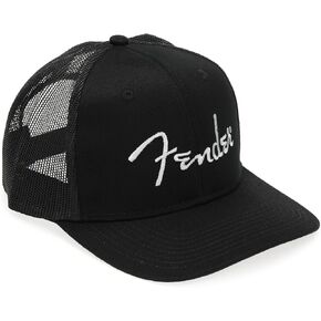 Fender Logo Trucker Hat, Black with Silver Thread