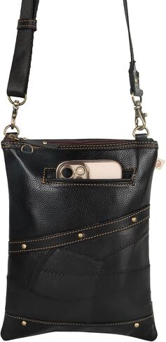 Vaan & Co Genuine Leather Up-cycled Crossbody Handbag in Saudi Arabia