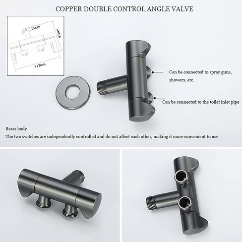 Handheld Bidet Sprayer 2 Spray Modes Baby Cloth Diaper Sprayer Single Cold Toilet Sprayer Wall Mounted Brass Handheld Sprayer Kit with Angle Valve,Brushed Gold（Blackcopper） in Kuwait