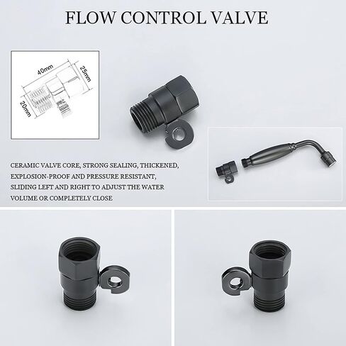 Handheld Bidet Sprayer 2 Spray Modes Baby Cloth Diaper Sprayer Single Cold Toilet Sprayer Wall Mounted Brass Handheld Sprayer Kit with Angle Valve,Brushed Gold（Blackcopper） in Kuwait