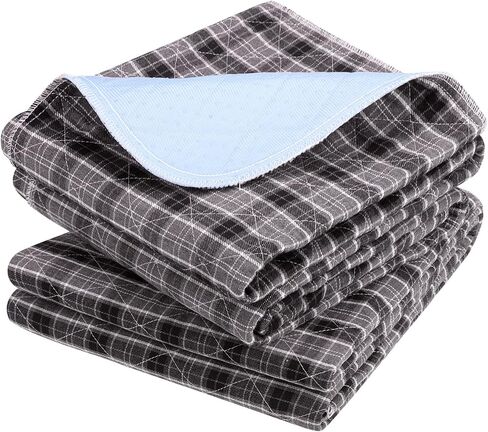 OUTCREATOR® Washable Bed Pads 34" x 56" (Pack of 2), Incontinence Mattress Protector, Anti-Slip Waterproof Underpads for Adults Kids Elderly Pets, Absorbency & Reusable Bedwetting Pads (Dark Blue) in Kuwait