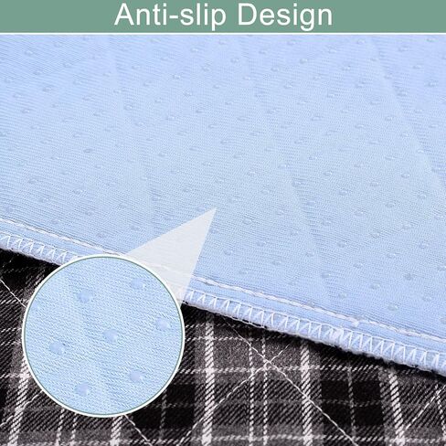 OUTCREATOR® Washable Bed Pads 34" x 56" (Pack of 2), Incontinence Mattress Protector, Anti-Slip Waterproof Underpads for Adults Kids Elderly Pets, Absorbency & Reusable Bedwetting Pads (Dark Blue) in Kuwait