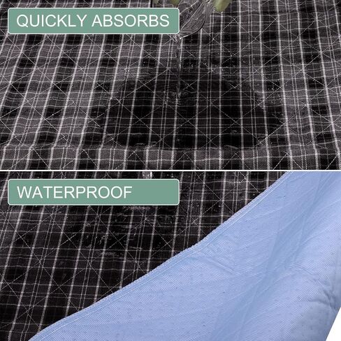 OUTCREATOR® Washable Bed Pads 34" x 56" (Pack of 2), Incontinence Mattress Protector, Anti-Slip Waterproof Underpads for Adults Kids Elderly Pets, Absorbency & Reusable Bedwetting Pads (Dark Blue) in Kuwait