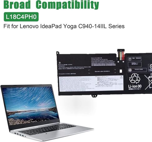 JIAZIJIA L18C4PF3 5B10T09081 5B10W67415 استبدال بطارية الكمبيوتر المحمول لينوفو IdeaPad C340-14API C340-14IWL S540-14API S540-14IML S540-14IWL Series L18M4PF4 5B10W67417 L18M4PF3 L18C4PF4 15.36 فولت 45 وات في الساعة in Saudi Arabia