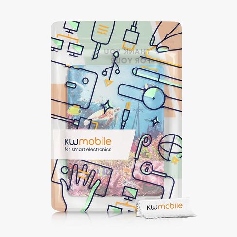 حافظة kwmobile متوافقة مع Amazon Kindle Paperwhite 11. حافظة الجيل 2021 - غطاء القارئ الإلكتروني - فسيفساء أزرق/أبيض in Saudi Arabia