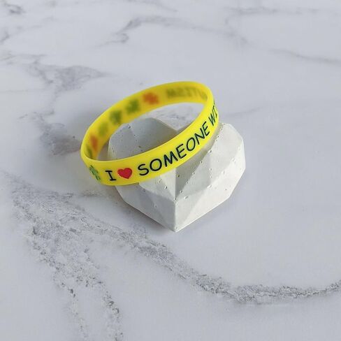 سوار التوعية بالتوحد 2-5 عبوات من الأساور السيليكون للجنسين مقاس البالغين in Kuwait