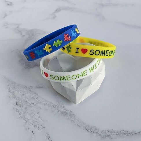 سوار التوعية بالتوحد 2-5 عبوات من الأساور السيليكون للجنسين مقاس البالغين in Kuwait