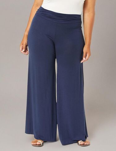 Star Vixen Women's Plus-Size Stretch Rayon Jersey Wide-Leg Palazzo Pant in Saudi Arabia