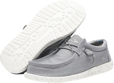 Hey Dude Men's Wally Stretch Iron Men's 8 & Women's 10 | Unisex Shoes | Unisex Lace Up Loafers | Comfortable & Light-Weight in Saudi Arabia