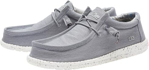 Hey Dude Men's Wally Stretch Iron Men's 8 & Women's 10 | Unisex Shoes | Unisex Lace Up Loafers | Comfortable & Light-Weight in Saudi Arabia