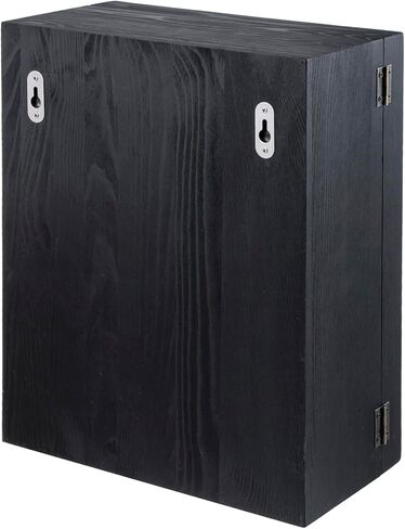 صندوق ظلال من الخشب الصلب الأسود مقاس 11 × 14 من MyGift مع دعامة من لوحة الفلين، وحقيبة عرض مثبتة على الحائط مع لوحة نافذة أمامية من الأكريليك الشفاف، ومقبض معدني ومزلاج in Saudi Arabia