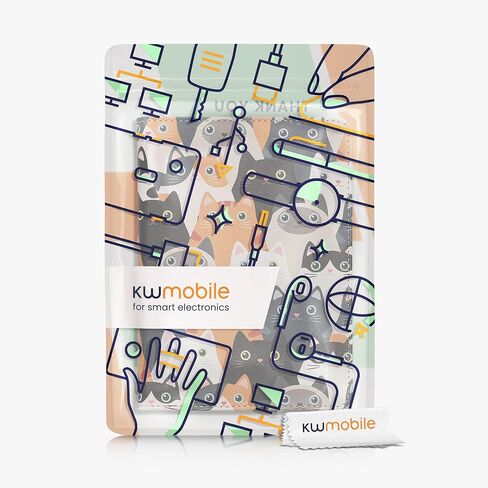 kwmobile Case Compatible with Amazon Kindle Paperwhite 11. Generation 2021 Case - PU Cover w/Strap - Moroccan Vibes in Multicolor Blue/Orange/White in Saudi Arabia