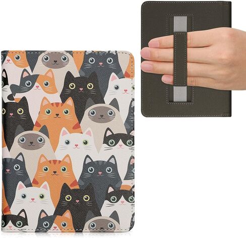 kwmobile Case Compatible with Amazon Kindle Paperwhite 11. Generation 2021 Case - PU Cover w/Strap - Moroccan Vibes in Multicolor Blue/Orange/White in Saudi Arabia