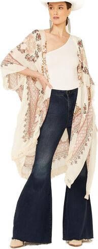Angie womens Women's Lace Trim Kimono in Saudi Arabia