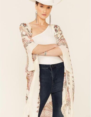 Angie womens Women's Lace Trim Kimono in Saudi Arabia