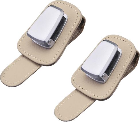 قطعتان من حامل نظارات السيارة، حامل نظارات شمسية عالمي للسيارة من الجلد ومشبك للنظارات لقناع السيارة in Kuwait