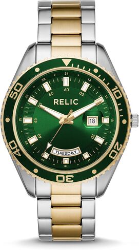 Relic by Fossil Men's Dustin Silver-Tone Sport Bracelet Watch with Black Dial and Bezel (Model: ZR12669) in Saudi Arabia