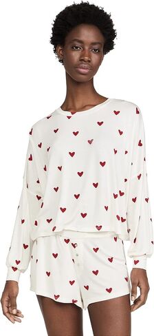 طقم شورت جيرسي نسائي من Honeydew Intimatics All American Jersey، Heather Gray Hearts، S in Saudi Arabia