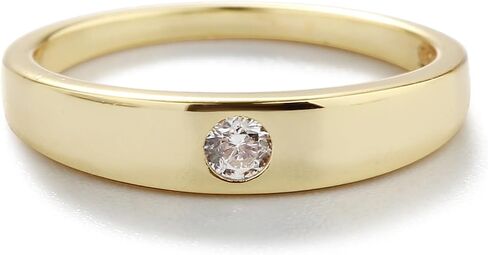 Precious Pieces Sterling Silver with Gold-Plating Baby Ring with CZ in Saudi Arabia