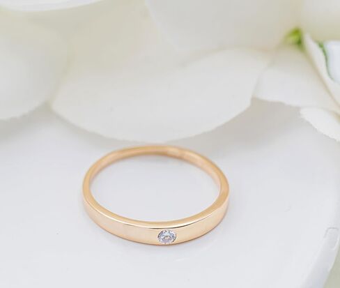Precious Pieces Sterling Silver with Gold-Plating Baby Ring with CZ in Saudi Arabia