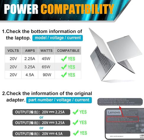 شاحن كمبيوتر محمول محول طاقة 20 فولت 6.75 أمبير 135 وات متوافق مع Lenovo IdeaPad Y40-70 Y50-70 Y50-70AM-IFI Y70-70 Y700 Z710 سلك الطاقة in Kuwait