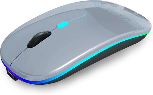 AIKOKOK Bluetooth Wireless Mouse,LED Rechargeable Silent Slim Laptop Mouse,Dual Mode(BT5.2+USB Receiver) Portable Mobile Optical Office Computer Mice for Apple Laptop/iPad Tablet/Mac/PC/Phone.(Black) in Saudi Arabia