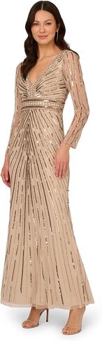 Adrianna Papell Women's Beaded Long Dress in Kuwait