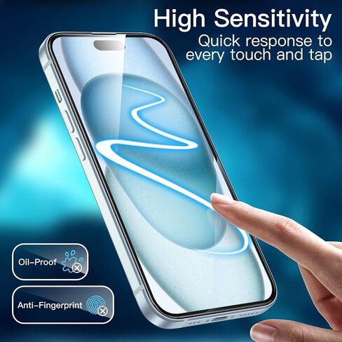 JETech Full Coverage Screen Protector for iPhone 11/XR 6.1-Inch, Black Edge, Tempered Glass Film with Easy Installation Tool, Case-Friendly, HD Clear, 3-Pack in Kuwait