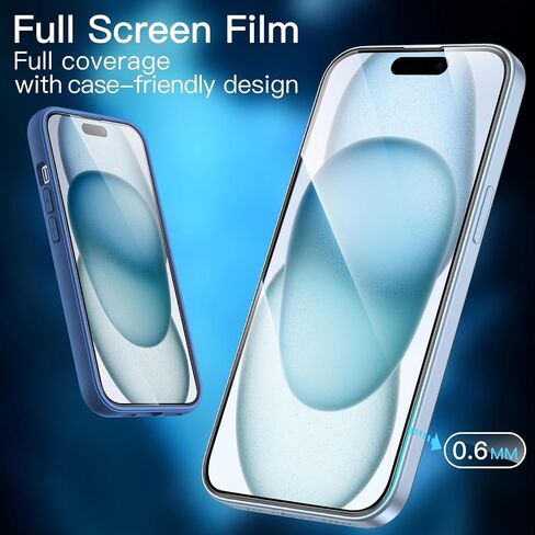 JETech Full Coverage Screen Protector for iPhone 11/XR 6.1-Inch, Black Edge, Tempered Glass Film with Easy Installation Tool, Case-Friendly, HD Clear, 3-Pack in Kuwait